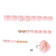 Gold Wire French Tip Press-On Toenails