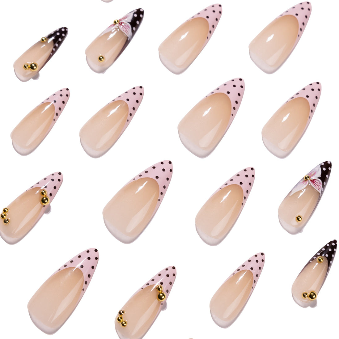 Polka-Dot Floral Press on Nails
