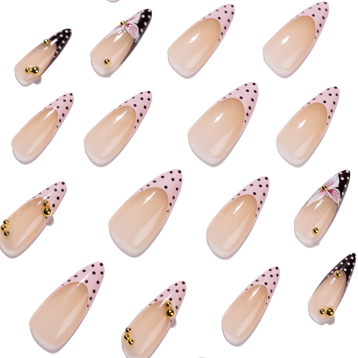 Polka-Dot Floral Press on Nails