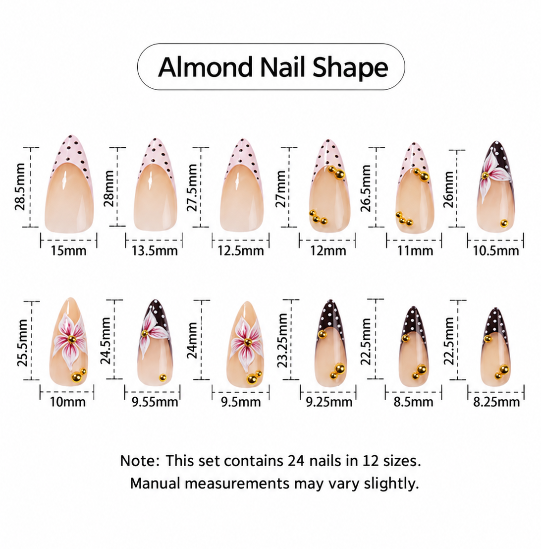 Polka-Dot Floral Press on Nails
