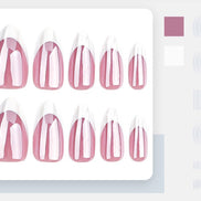 Deep Blush Rosy Pink French tip Press-On Nails