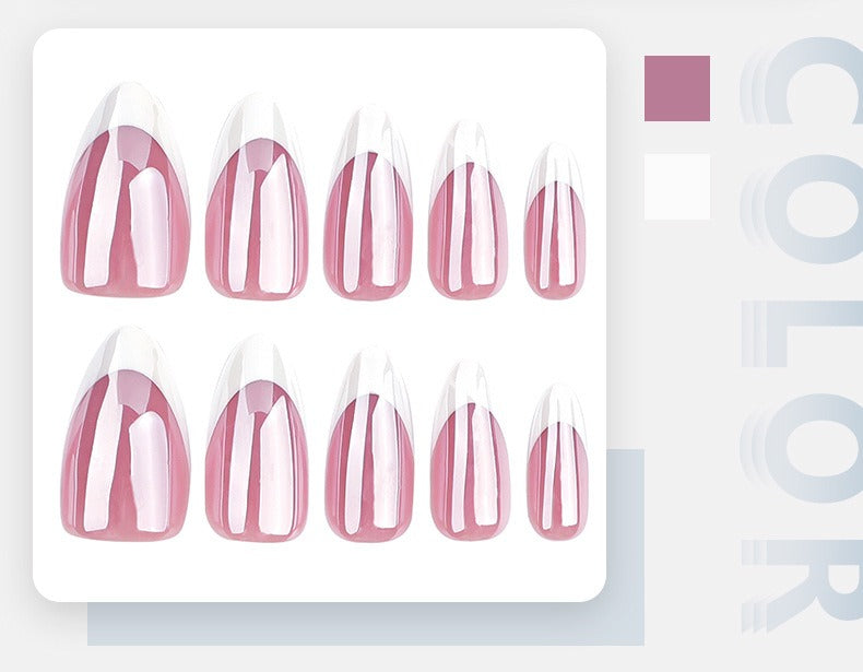 Deep Blush Rosy Pink French tip Press-On Nails