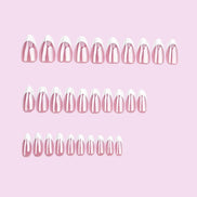 Deep Blush Rosy Pink French tip Press-On Nails