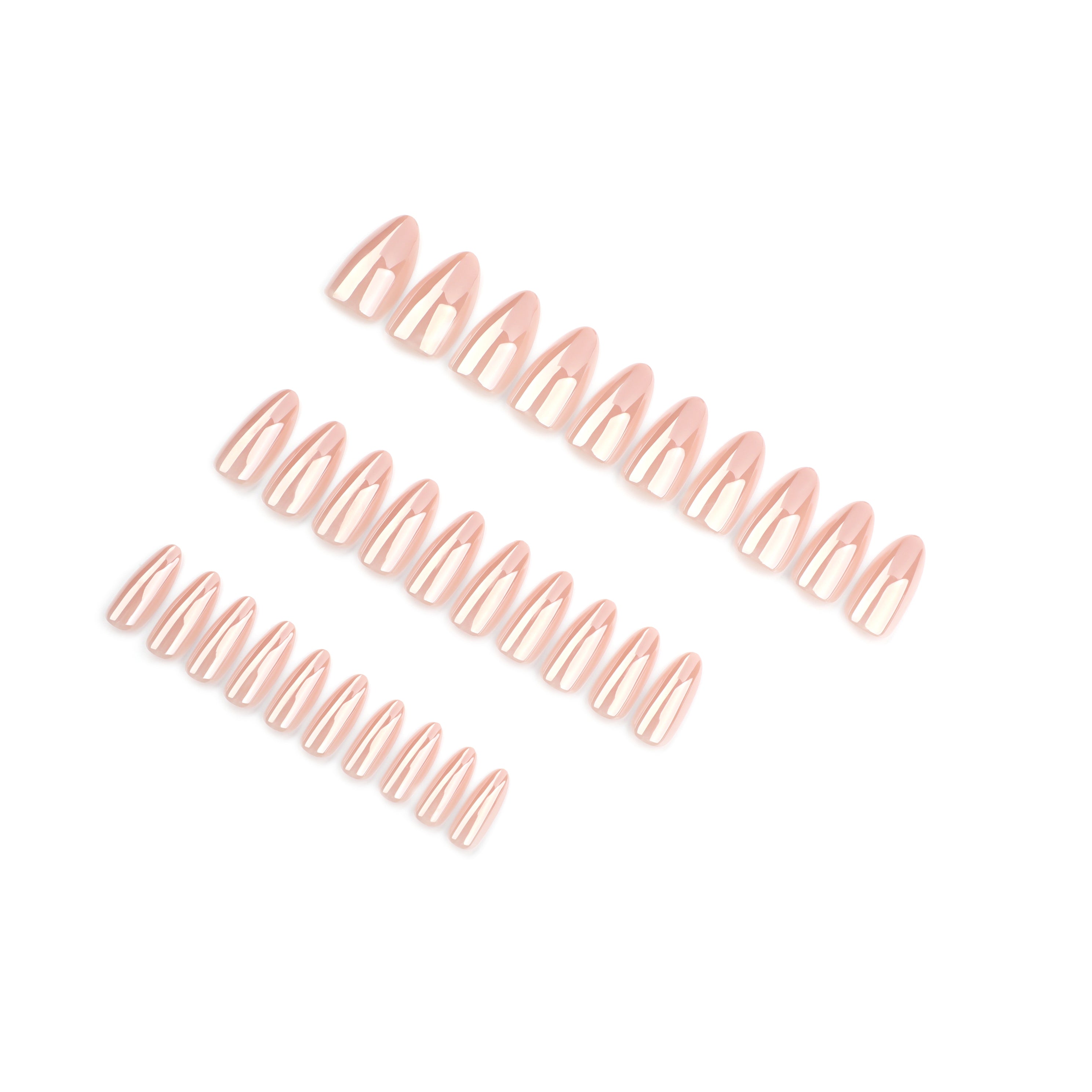 Blush Nude Chrome Press-On Nails