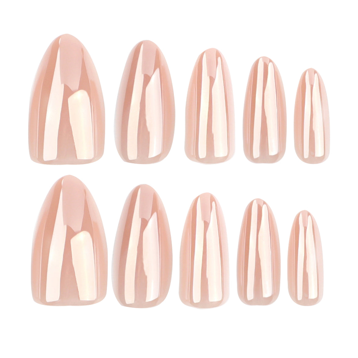 Pearl Nude Chrome Press-On Nails