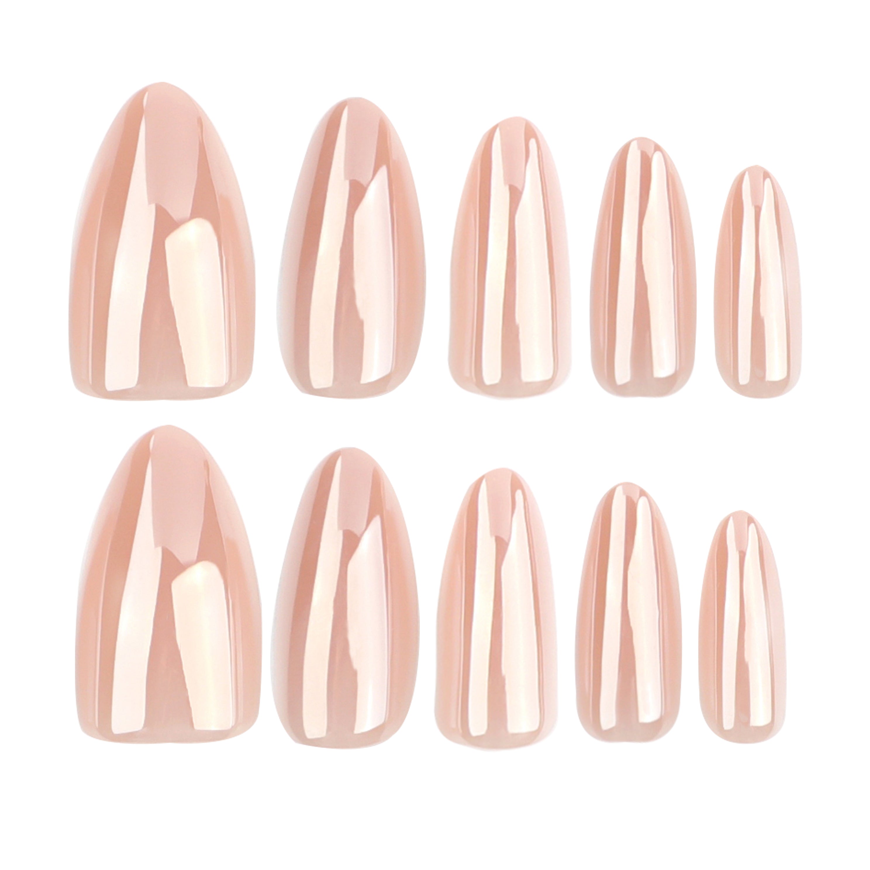 Pearl Nude Chrome Press-On Nails