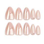 Soft Blush Chrome Almond Press-On Nails