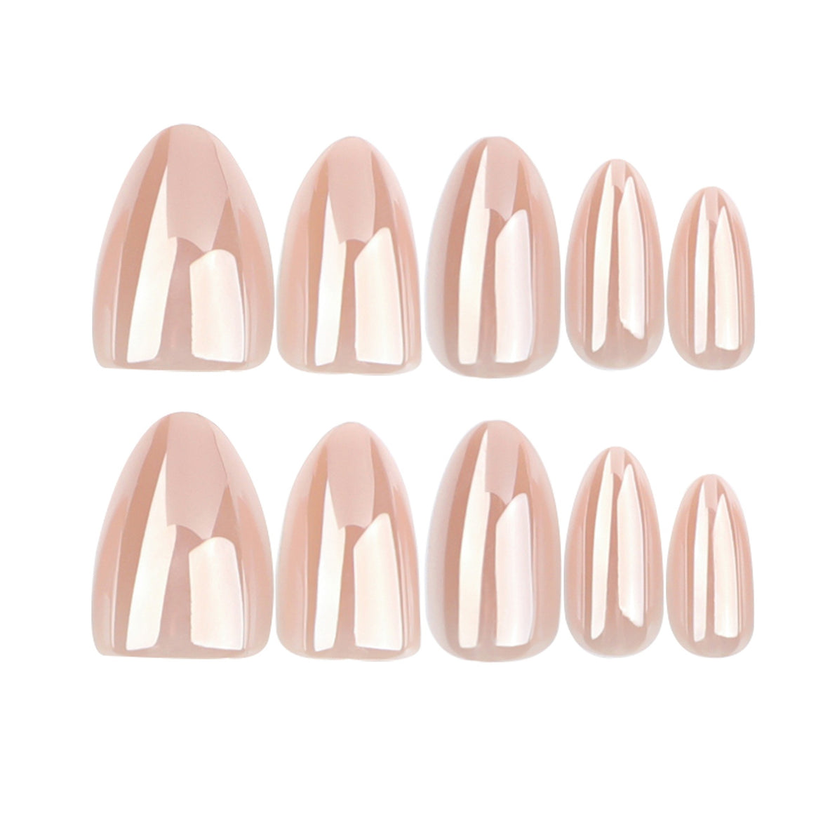Soft Blush Chrome Almond Press-On Nails