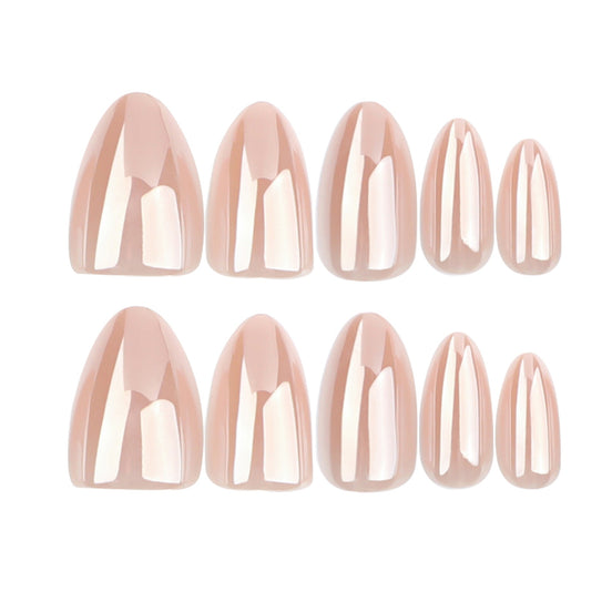 Soft Blush Chrome Almond Press-On Nails