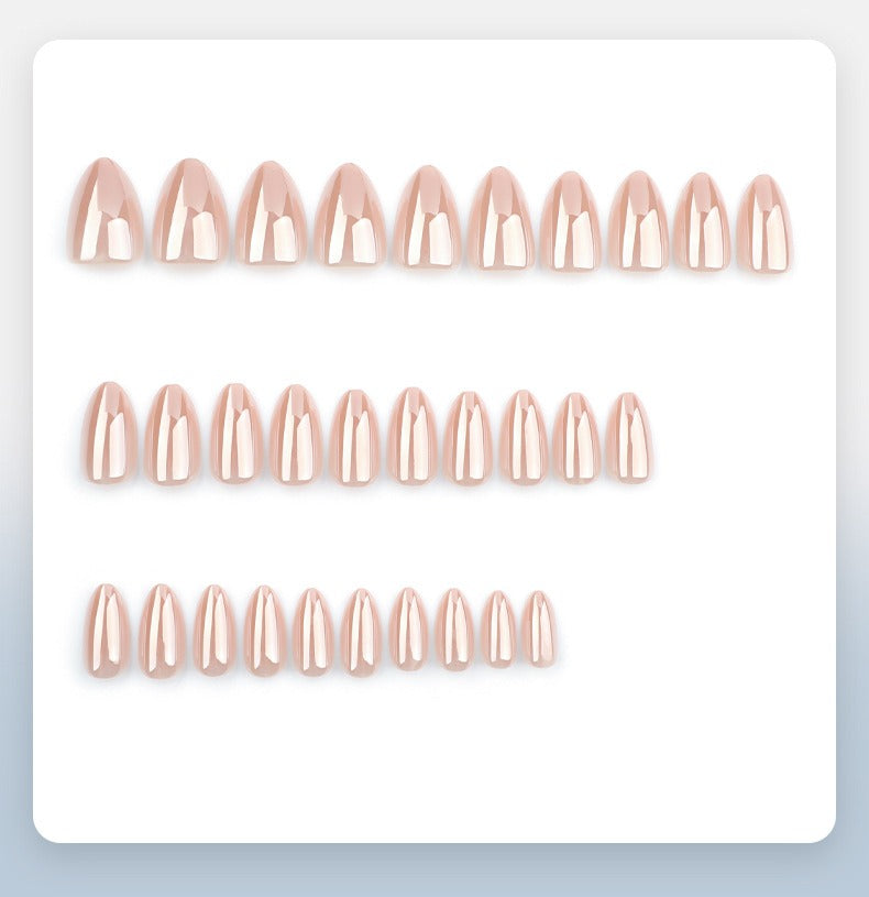 Soft Blush Chrome Almond Press-On Nails