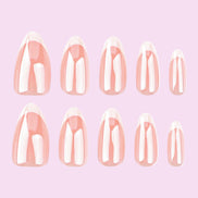 Glossy Nude Chrome French Press-On Nails