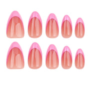 Watermelon Red with soft Pink French Tip Press-On Nails