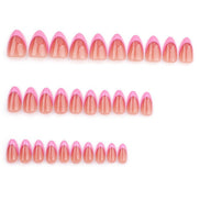 Watermelon Red with soft Pink French Tip Press-On Nails
