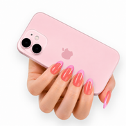 Watermelon Red with soft Pink French Tip Press-On Nails