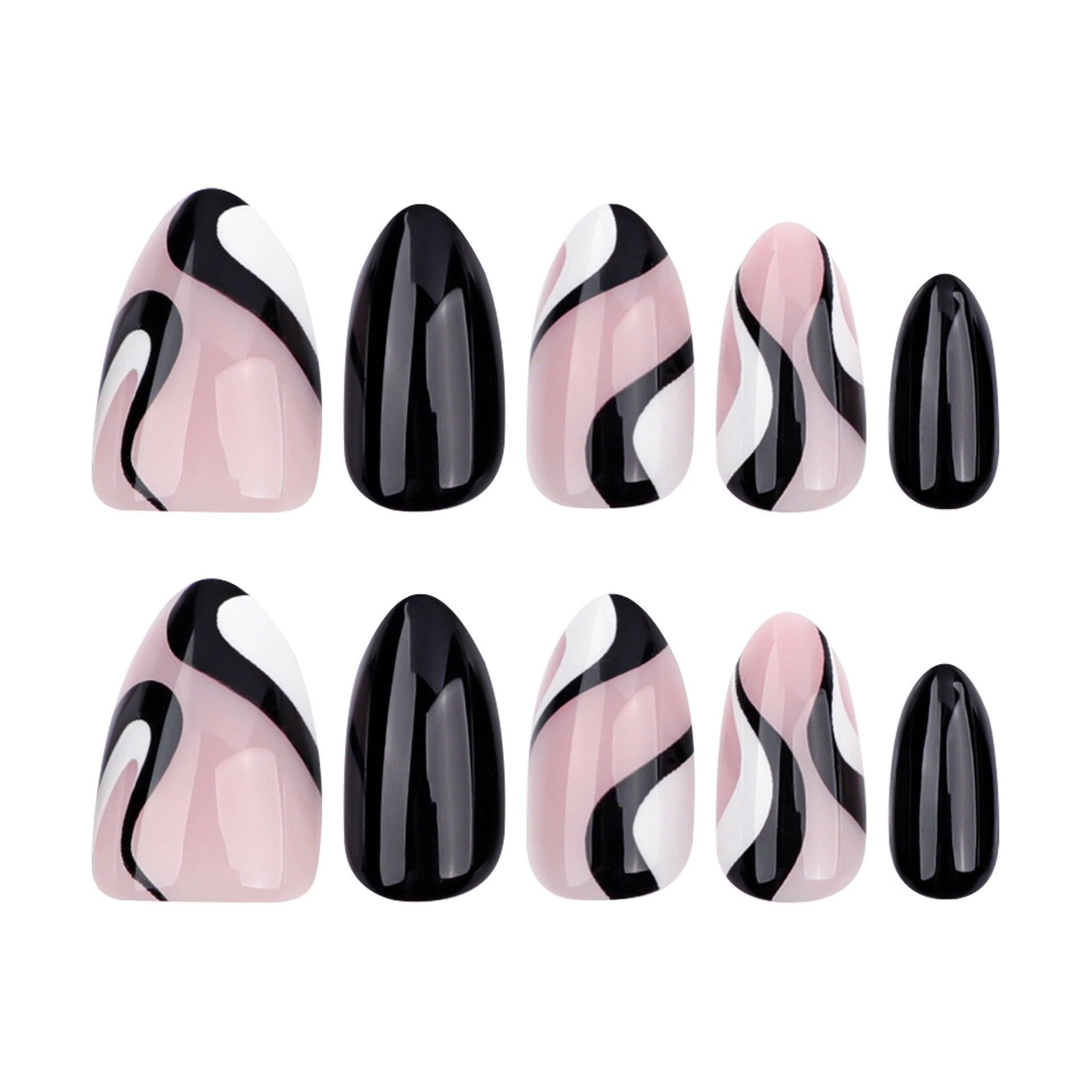 Noir Swirl Press-On Nails