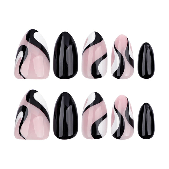 Noir Swirl Press-On Nails