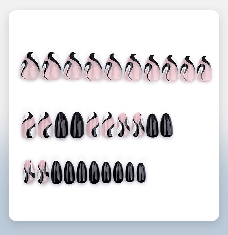 Noir Swirl Press-On Nails