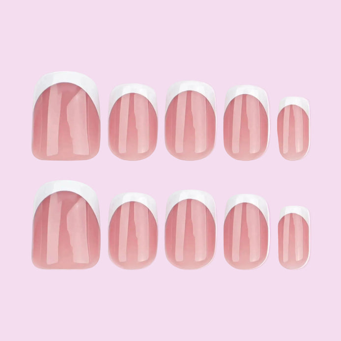 Tea Rose French Manicure Press-On Nails