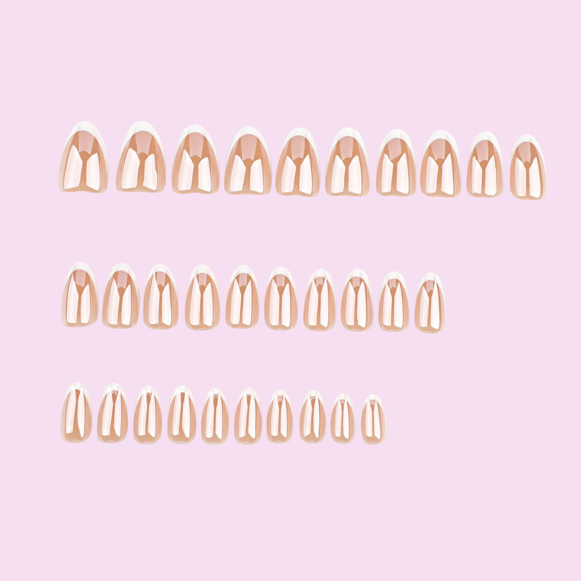 Caramel French Tip Press-On Nails