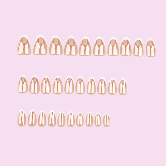 Caramel French Tip Press-On Nails