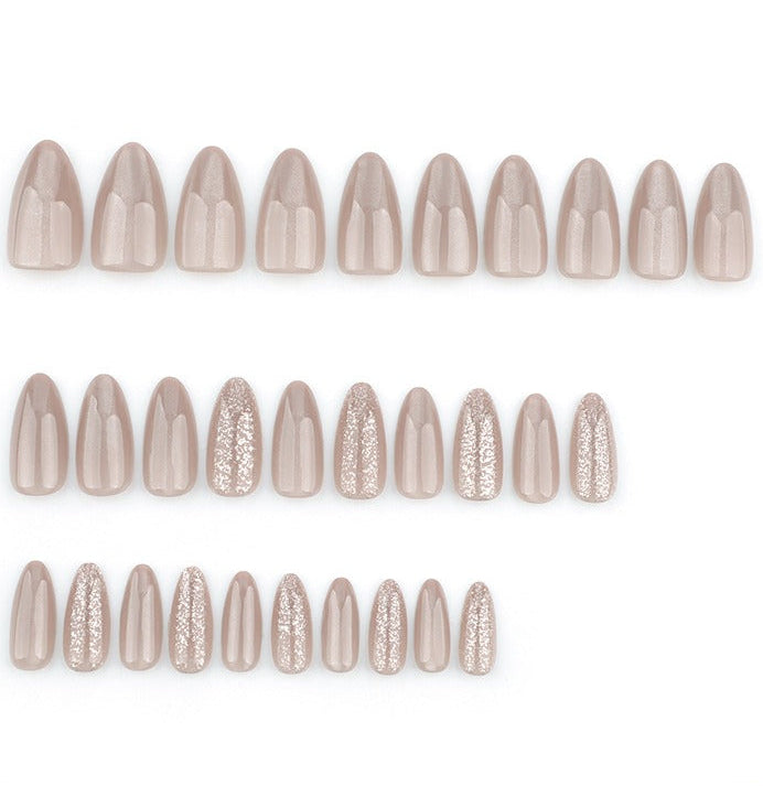 Champagne Glitter Mix Press-On Nails