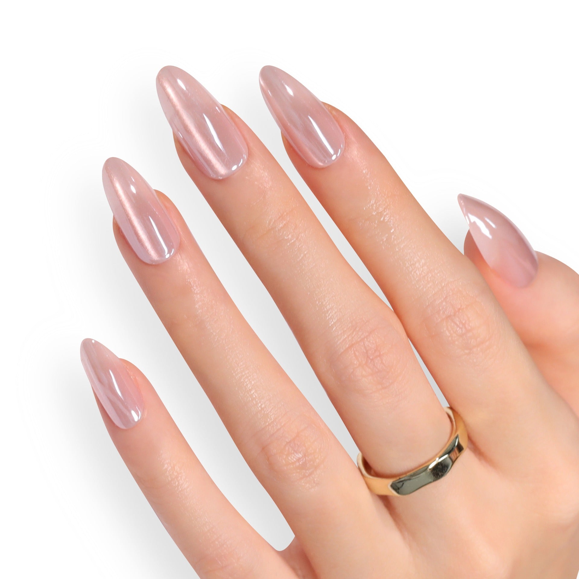 Rose Chrome Glaze Press-On Nails