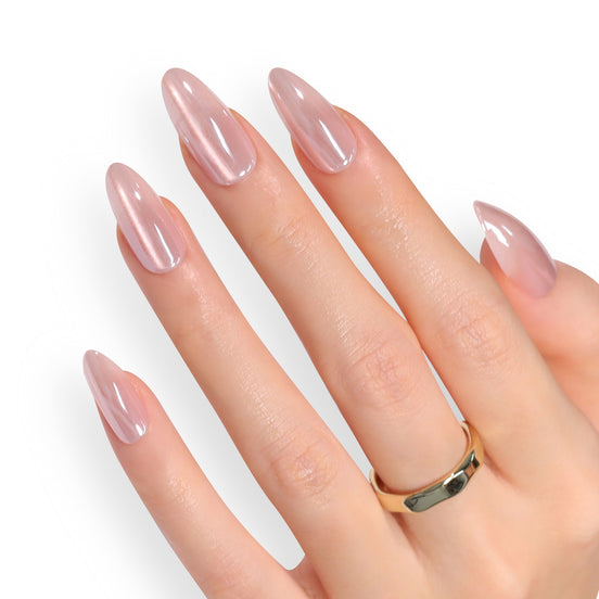 Rose Chrome Glaze Press-On Nails
