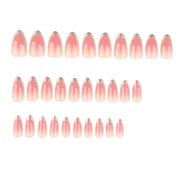Rose Pink with Silver French Accent Press-On Nails
