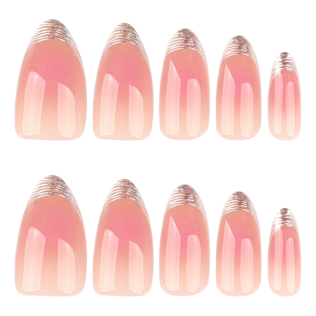 Rose Gold Accent French Press-On Nails