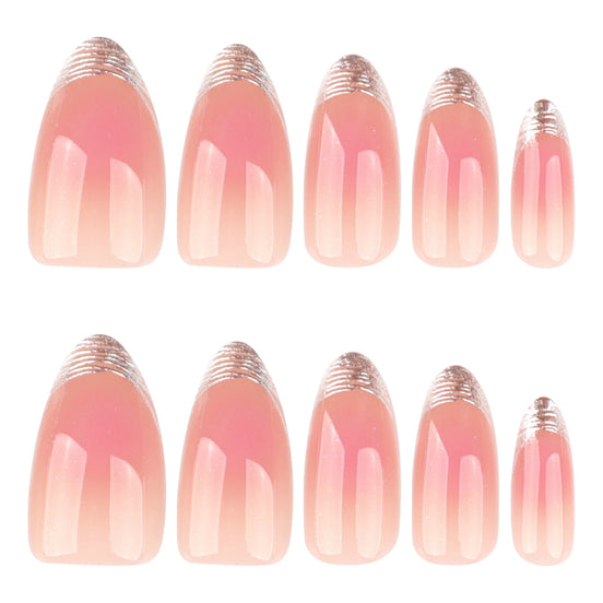 Rose Gold Accent French Press-On Nails