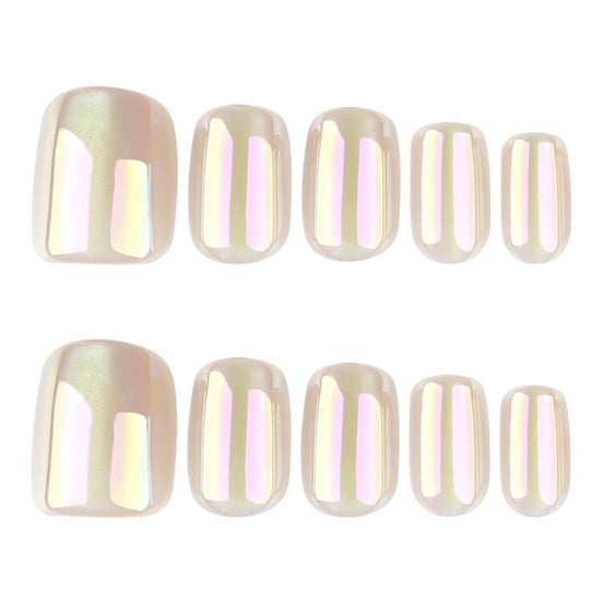 Champagne Chrome Press-On Nails