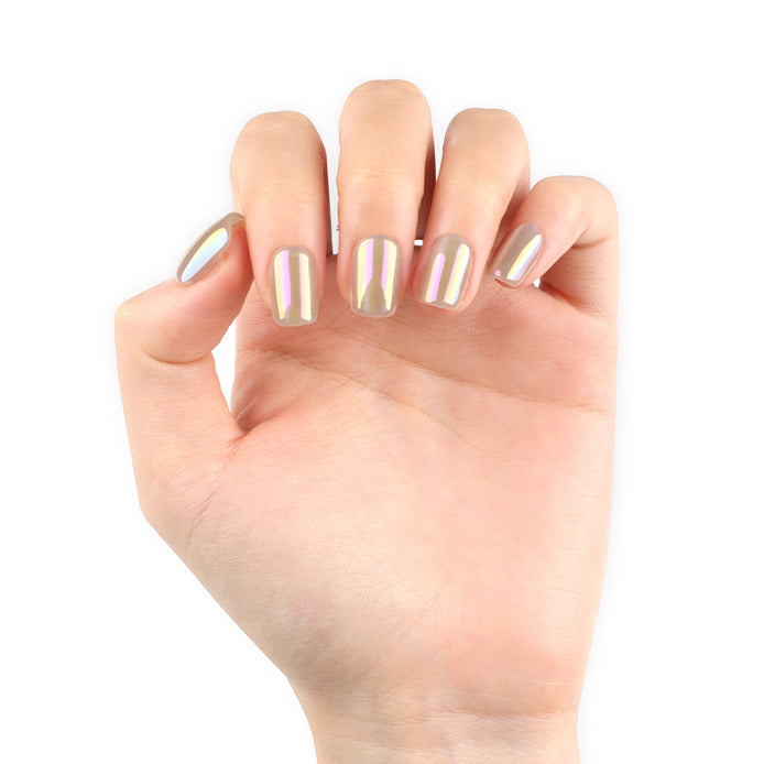 Champagne Chrome Press-On Nails