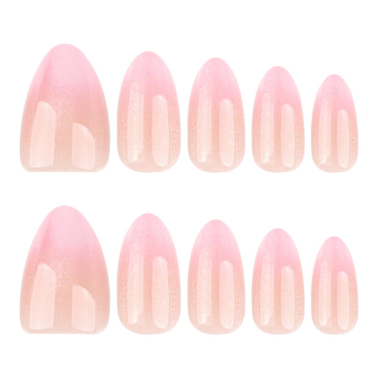 Soft Pink Glitter Press-On Nails