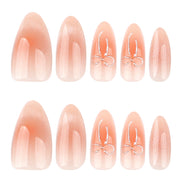 Peach Glow Bow Accent Press-On Nails