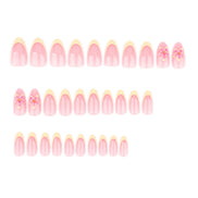 Blush Yellow French Floral Press-On Nails