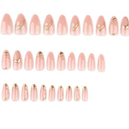 Blush Nude Gold Chrome French Press-On Nails