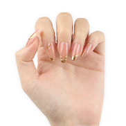 Blush Nude Gold Chrome French Press-On Nails