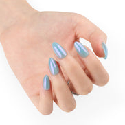 Teal Chrome Press-On Nails