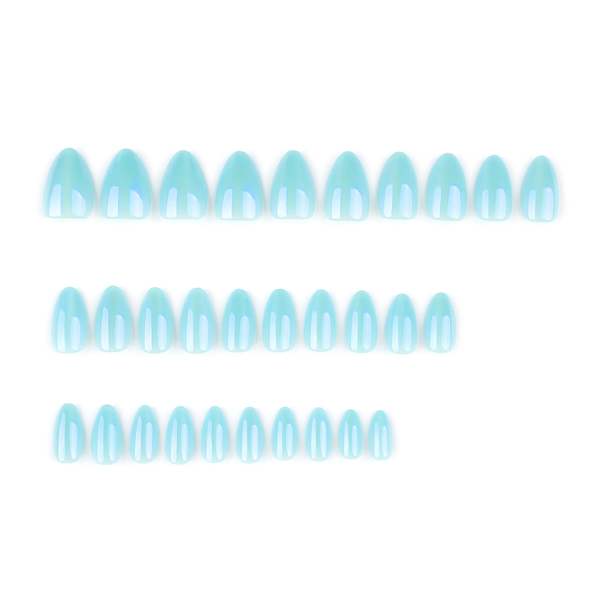 Teal Chrome Press-On Nails