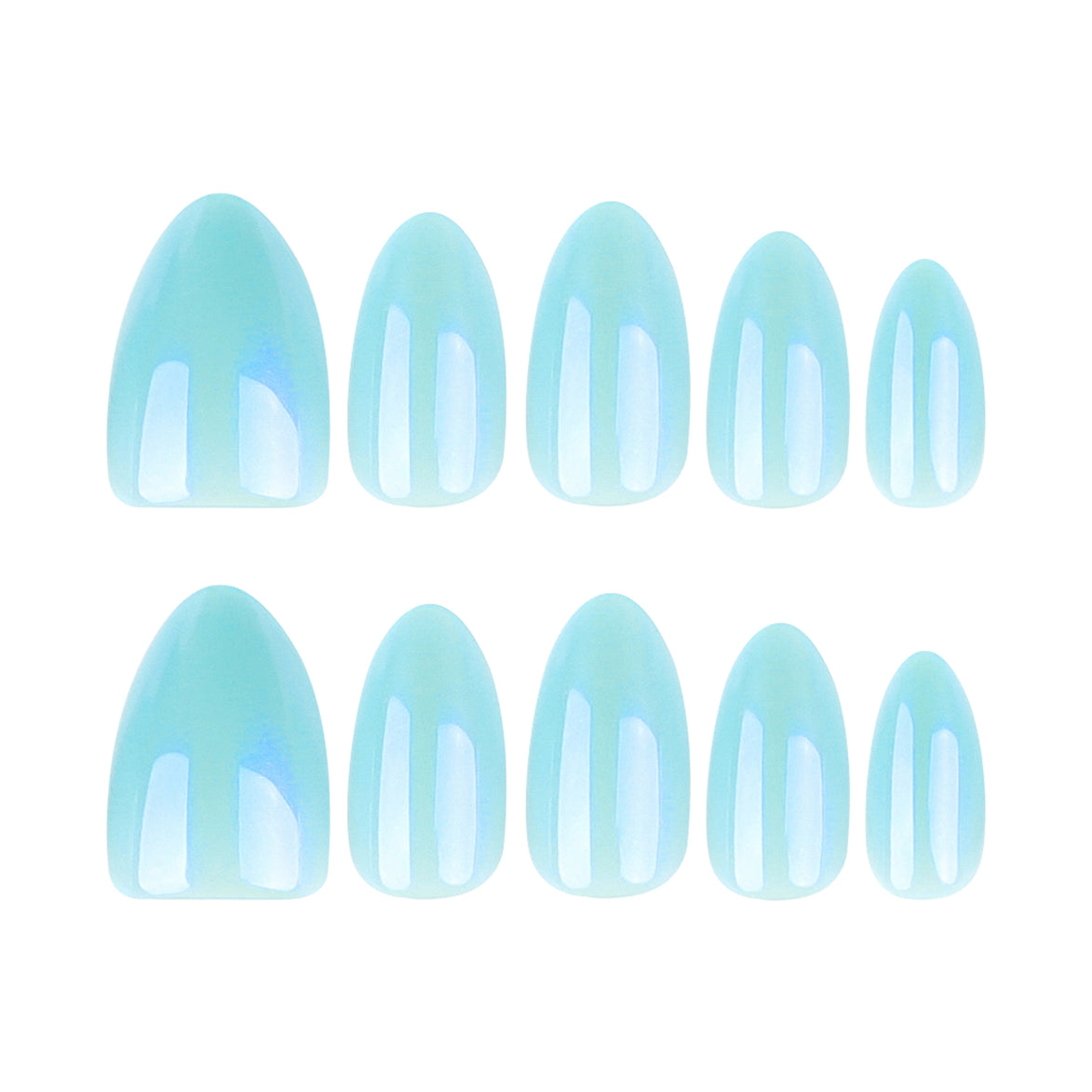 Teal Chrome Press-On Nails