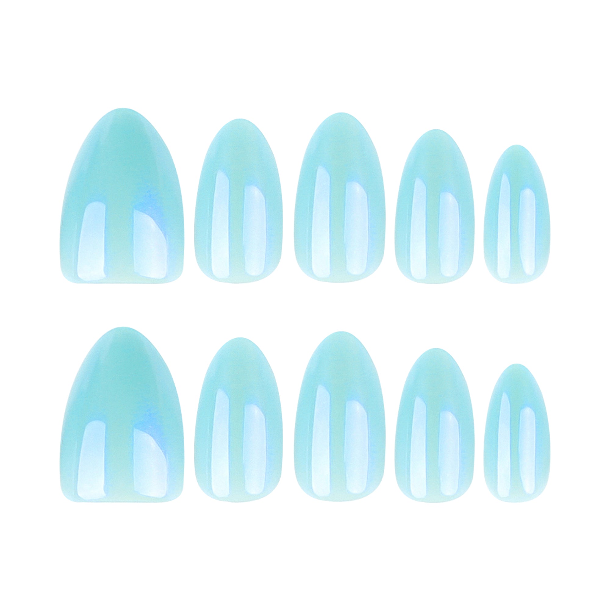 Teal Chrome Press-On Nails