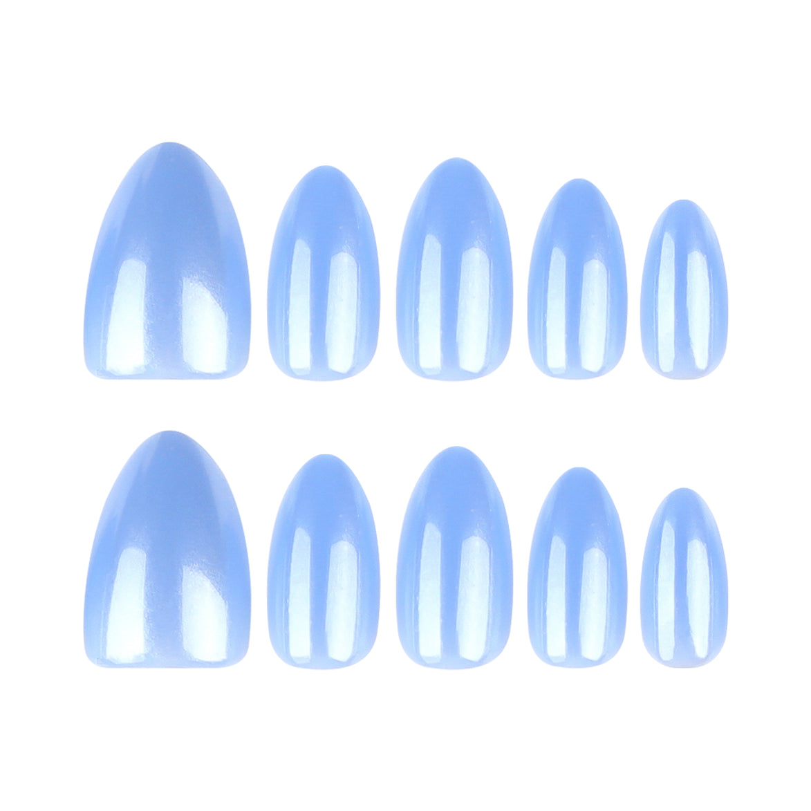 Periwinkle Chrome Press-On Nails