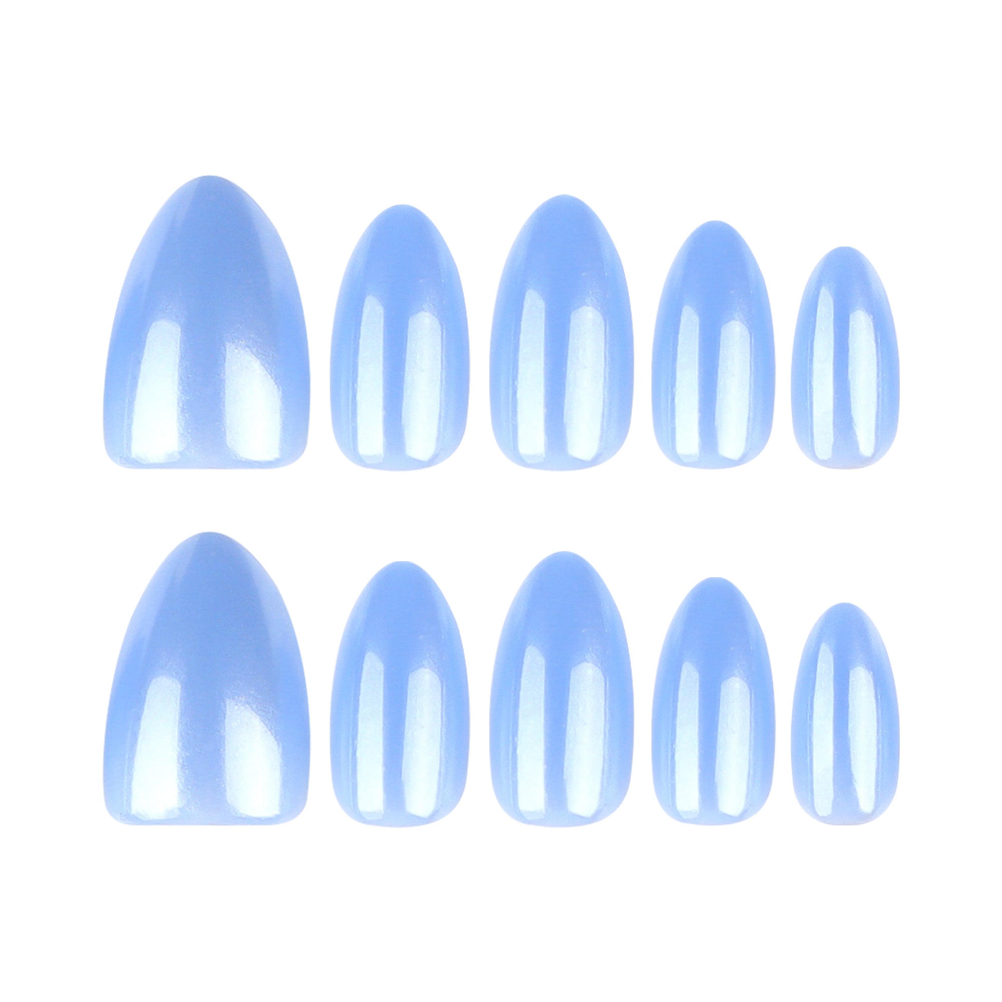 Periwinkle Chrome Press-On Nails