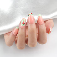 Strawberry French Tip Press-On Nails