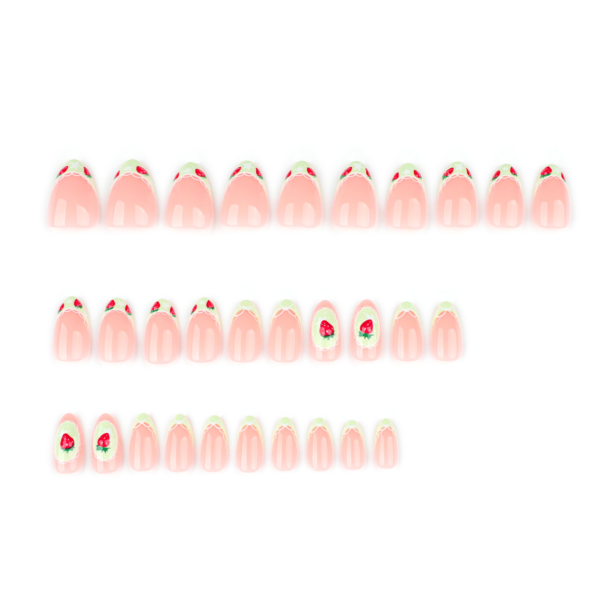 Strawberry French Tip Press-On Nails