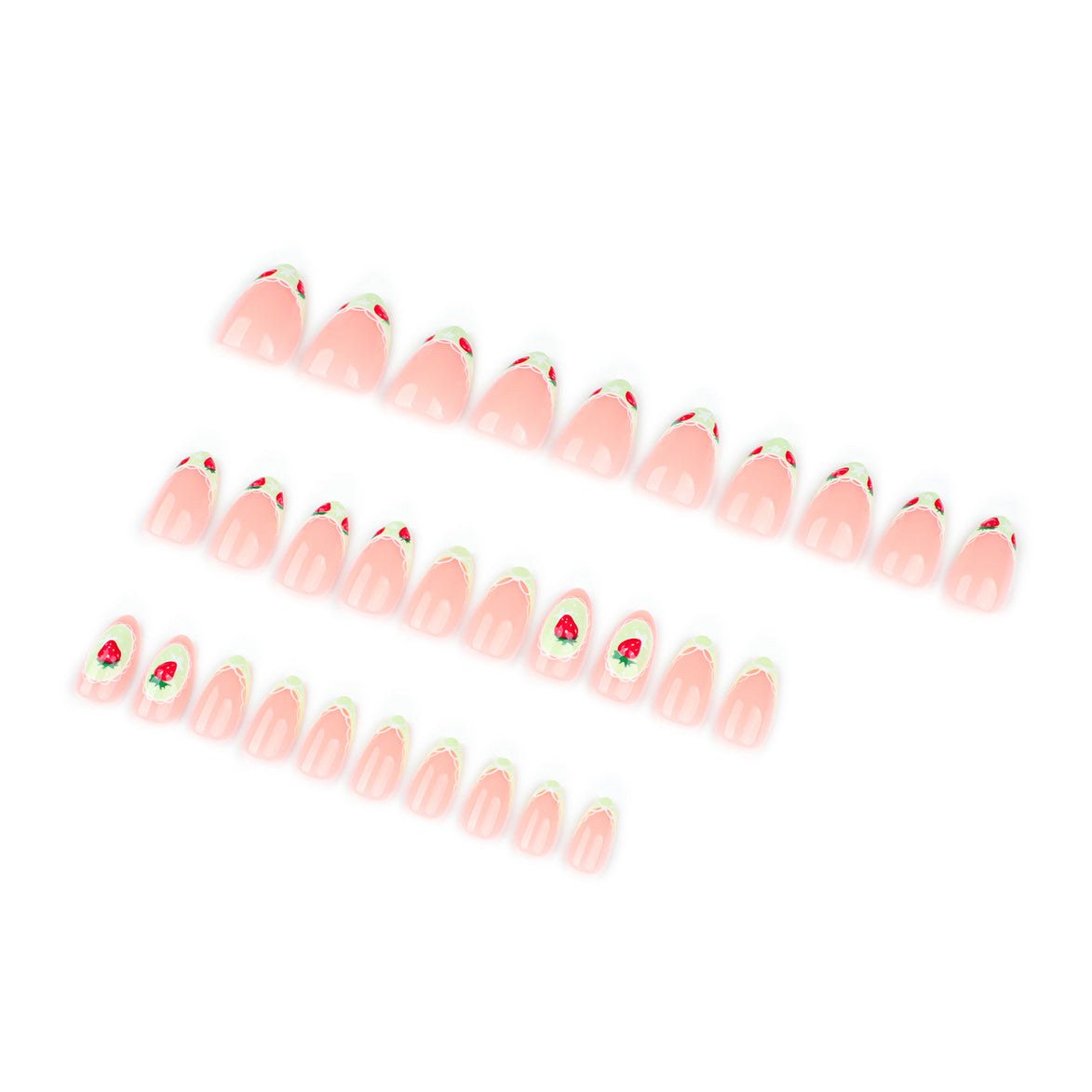 Strawberry French Tip Press-On Nails