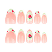 Strawberry French Tip Press-On Nails