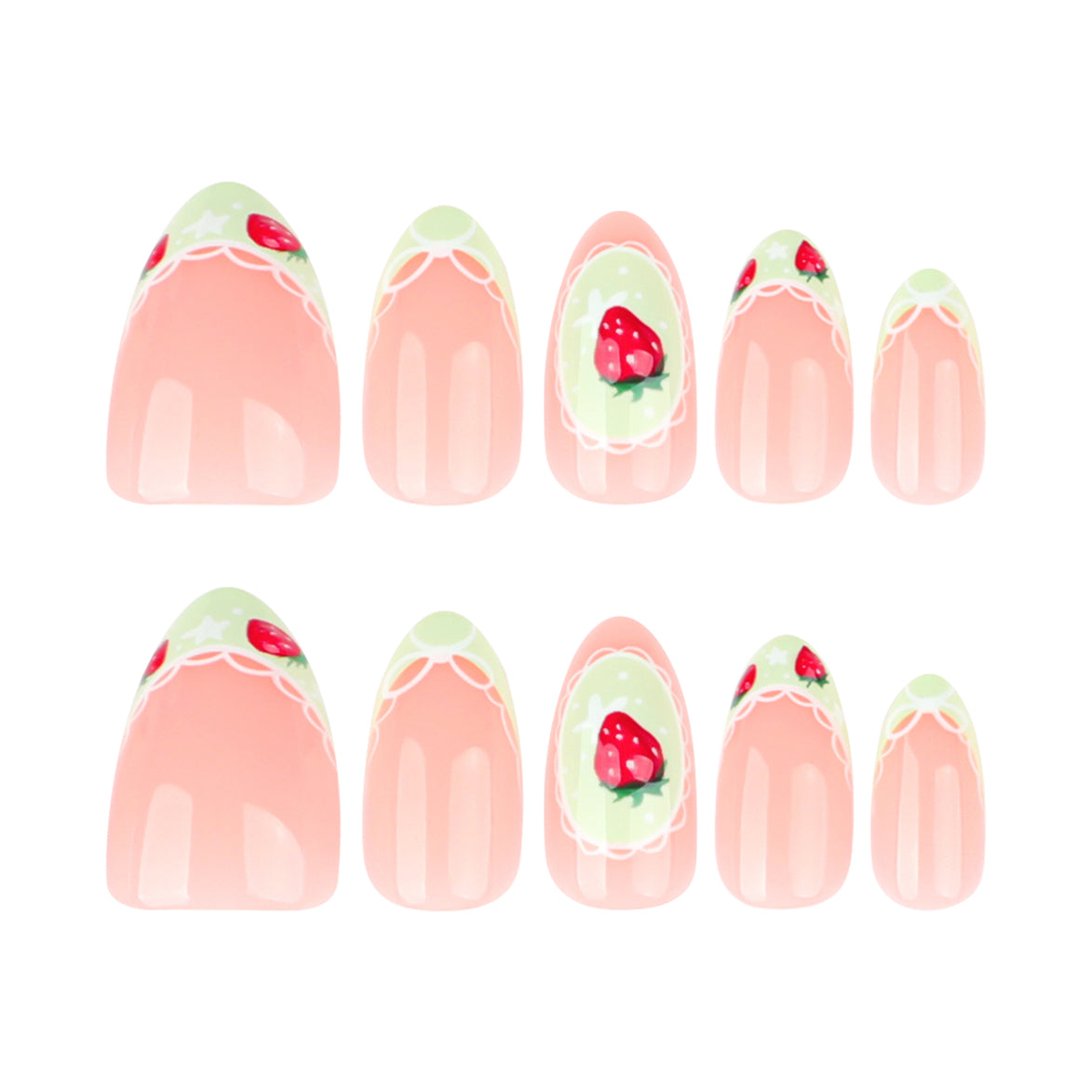 Strawberry French Tip Press-On Nails