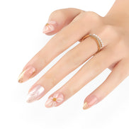 Blush Gold Floral Press-On Nails