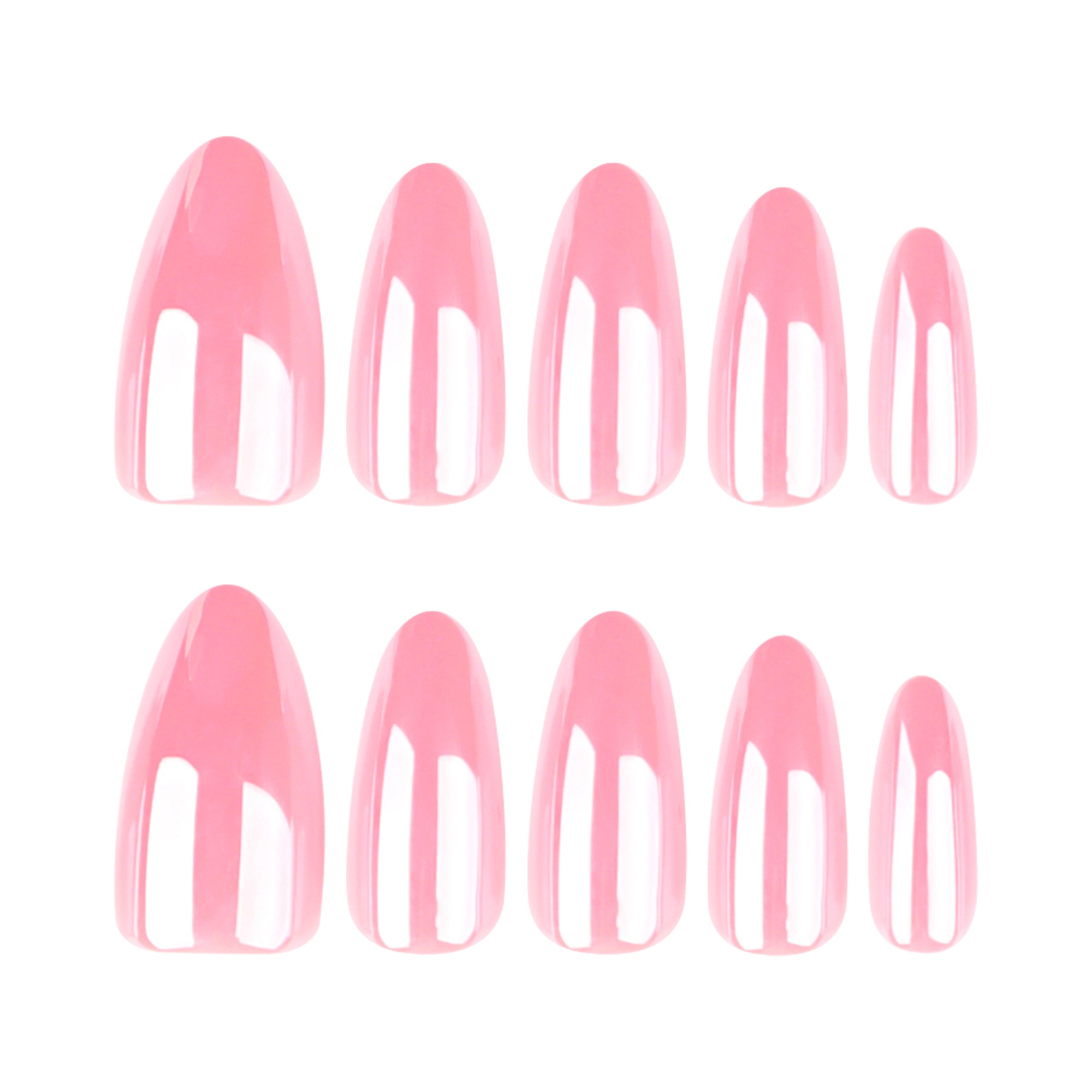 Glossy Candy Pink Press-On Nails